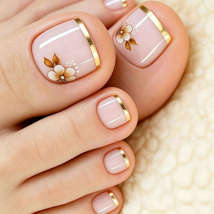 Elegant Press-On Nail Tips with Decorative Bow Kalsten