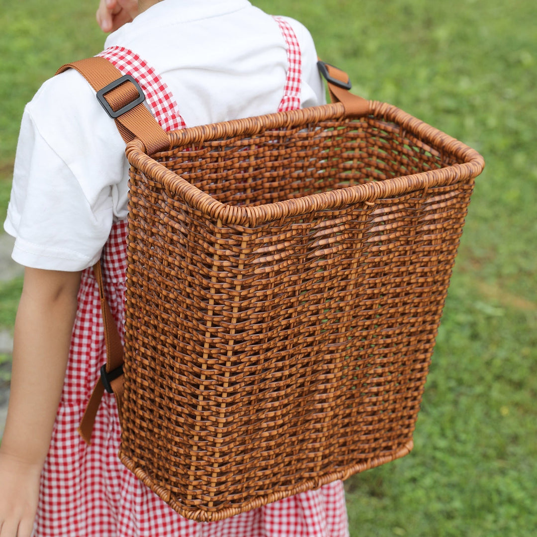 Handcrafted Wicker Storage Basket with Adjustable Strap Kalsten