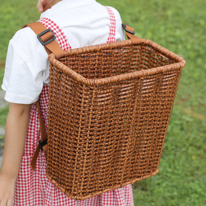 Handcrafted Wicker Storage Basket with Adjustable Strap Kalsten