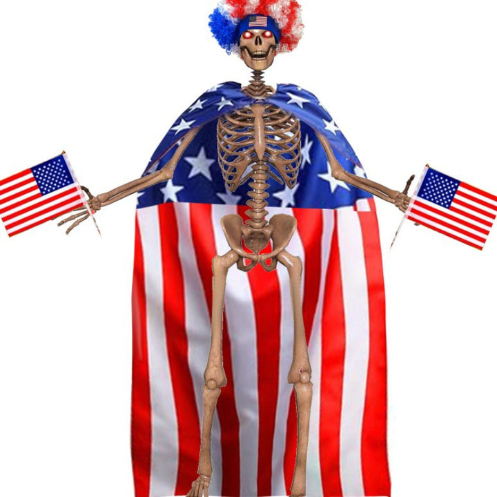 Independence Day wearable flag cape wrap with breathable lightweight polyester stitched star field Kalsten