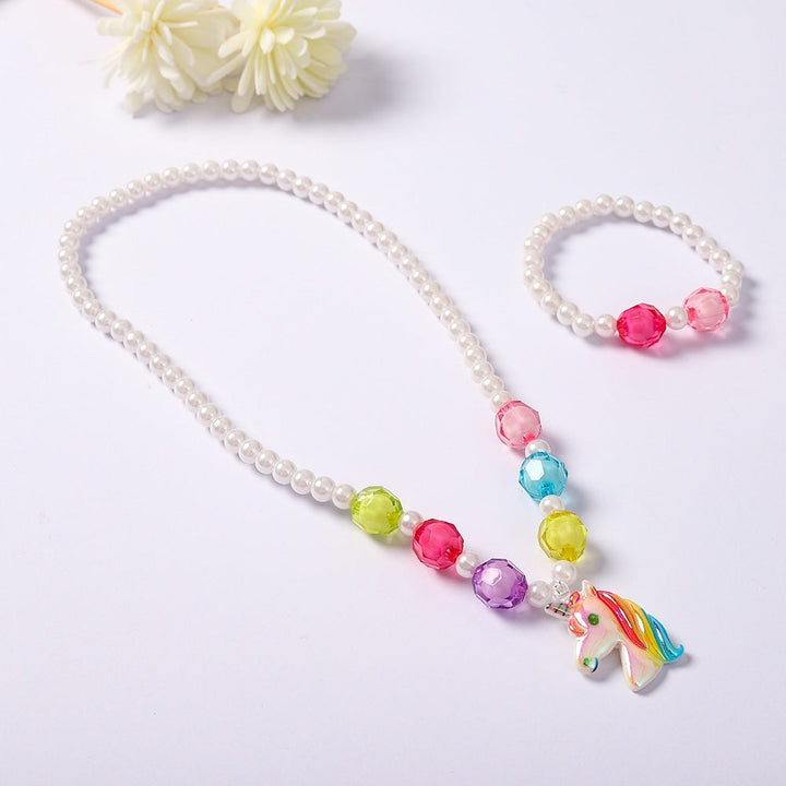 Playful jewelry set with unicorn pendant Kalsten