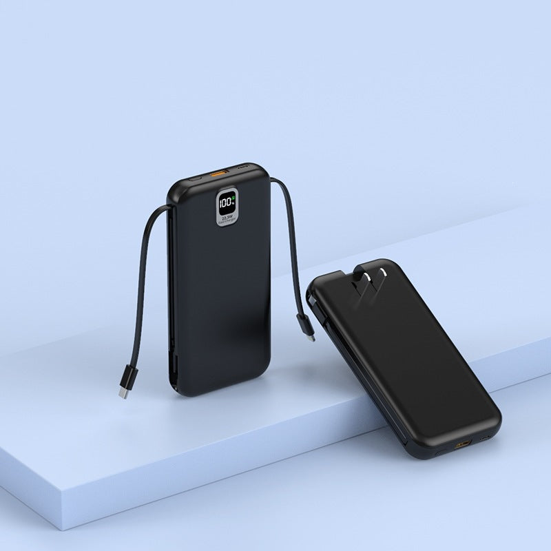 Portable power bank with integrated charging cable and LED display Kalsten