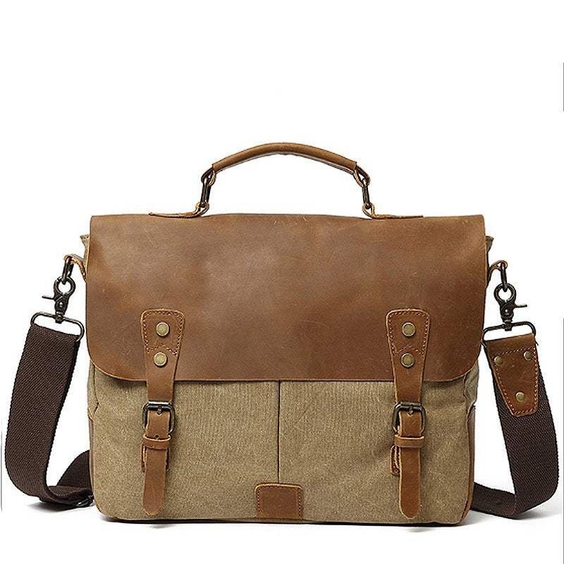 Robust Briefcase Made of Durable Canvas and Leather Kalsten