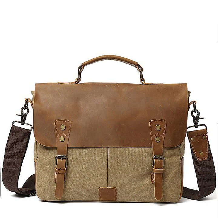 Robust Briefcase Made of Durable Canvas and Leather Kalsten