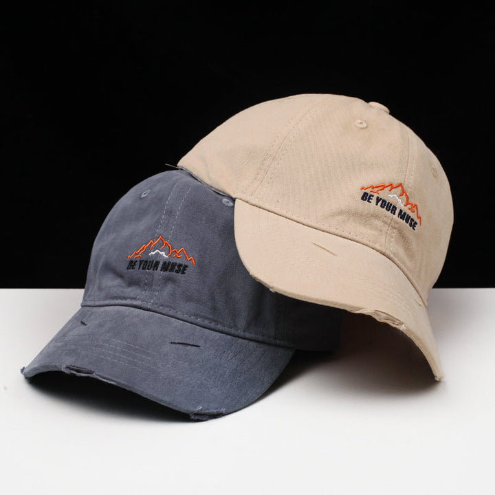 Women's Distressed Cotton Embroidered Baseball Cap Kalsten