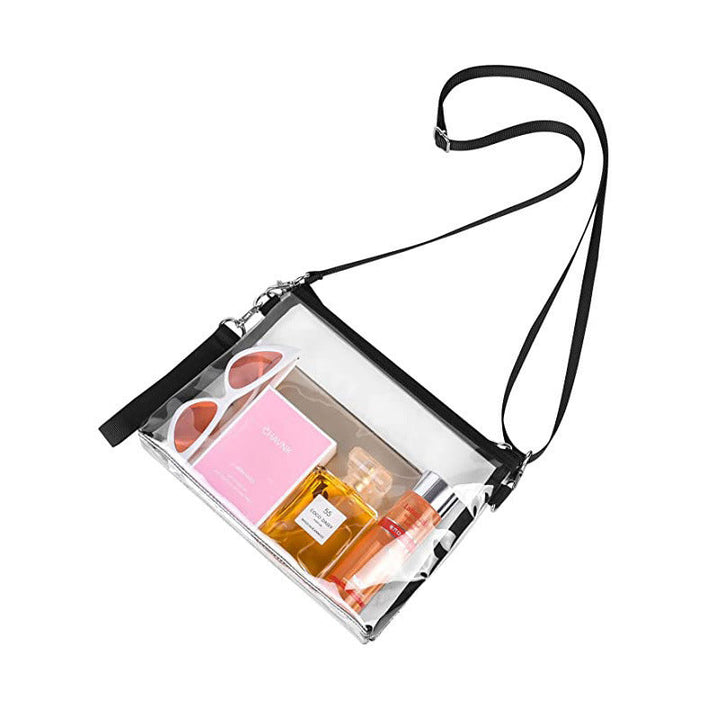 Transparent Shoulder Bag with Practical Zipper Kalsten