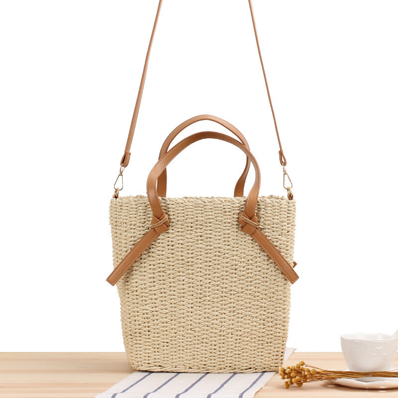 Elegant Braided Shoulder Bag with Leather Handles Kalsten