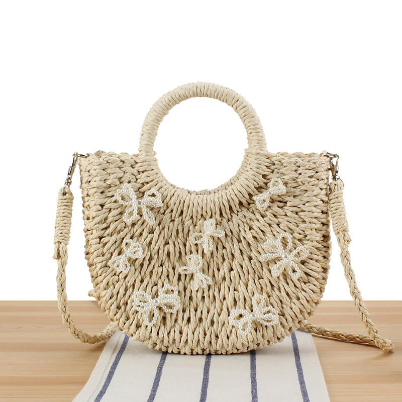 Handbag with Decorative Pearl Flowers Kalsten