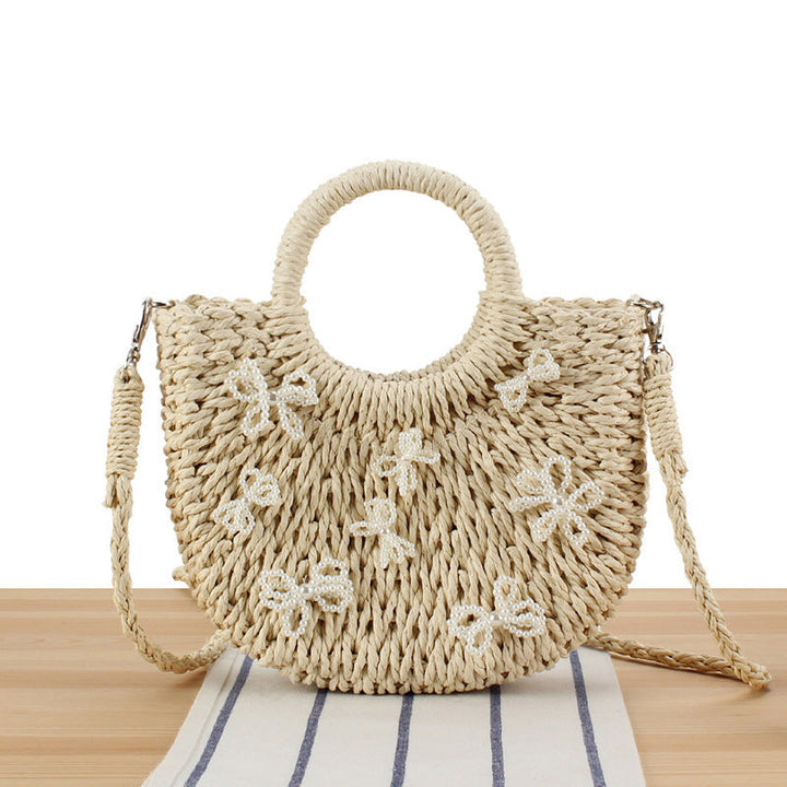 Handbag with Decorative Pearl Flowers Kalsten
