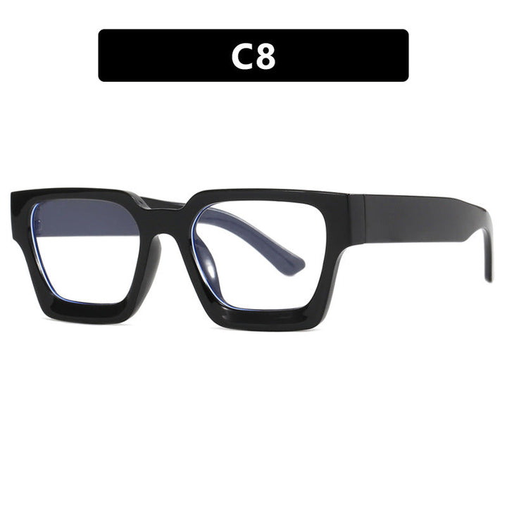 Women's fashionable square reading glasses with transparent frame construction Kalsten