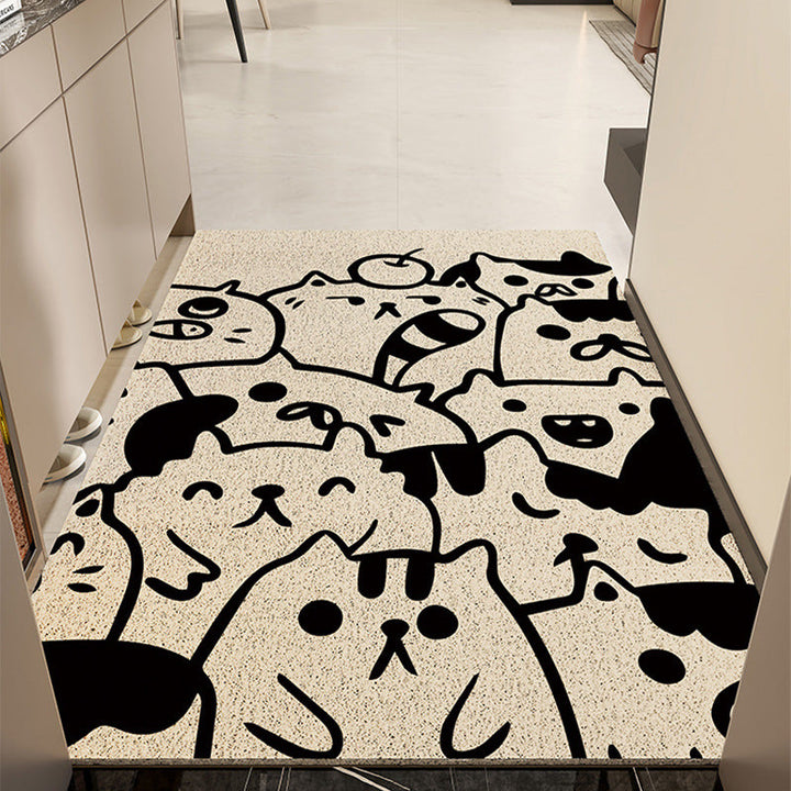 Playful Cat-Themed Indoor Area Mat