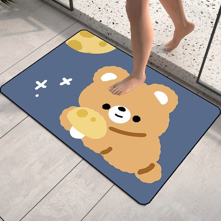 Cartoon Dog-Themed Bath Mat Kalsten