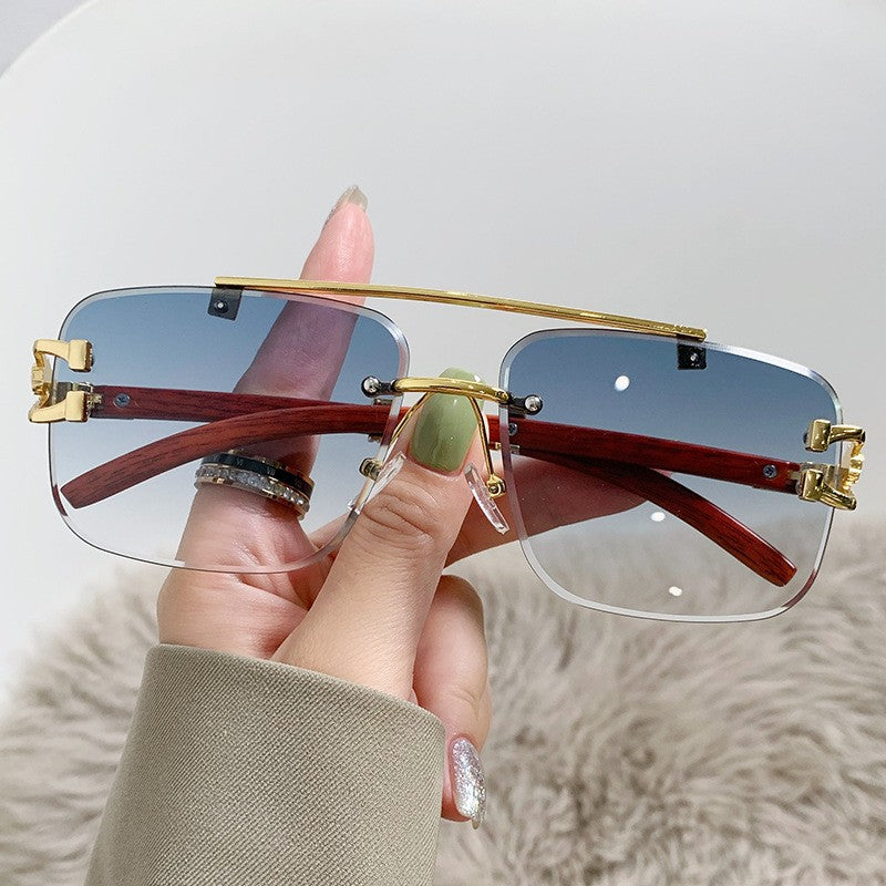 Women's Luxury Sunglasses with Wood and Metal Combination Kalsten