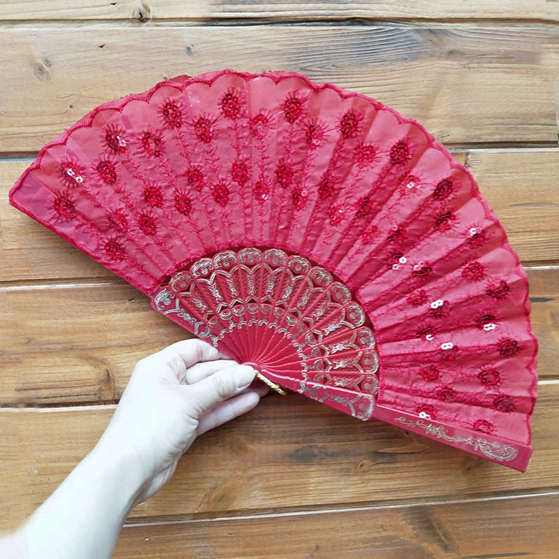 Ladies handcrafted fan with exquisite embroidery Kalsten