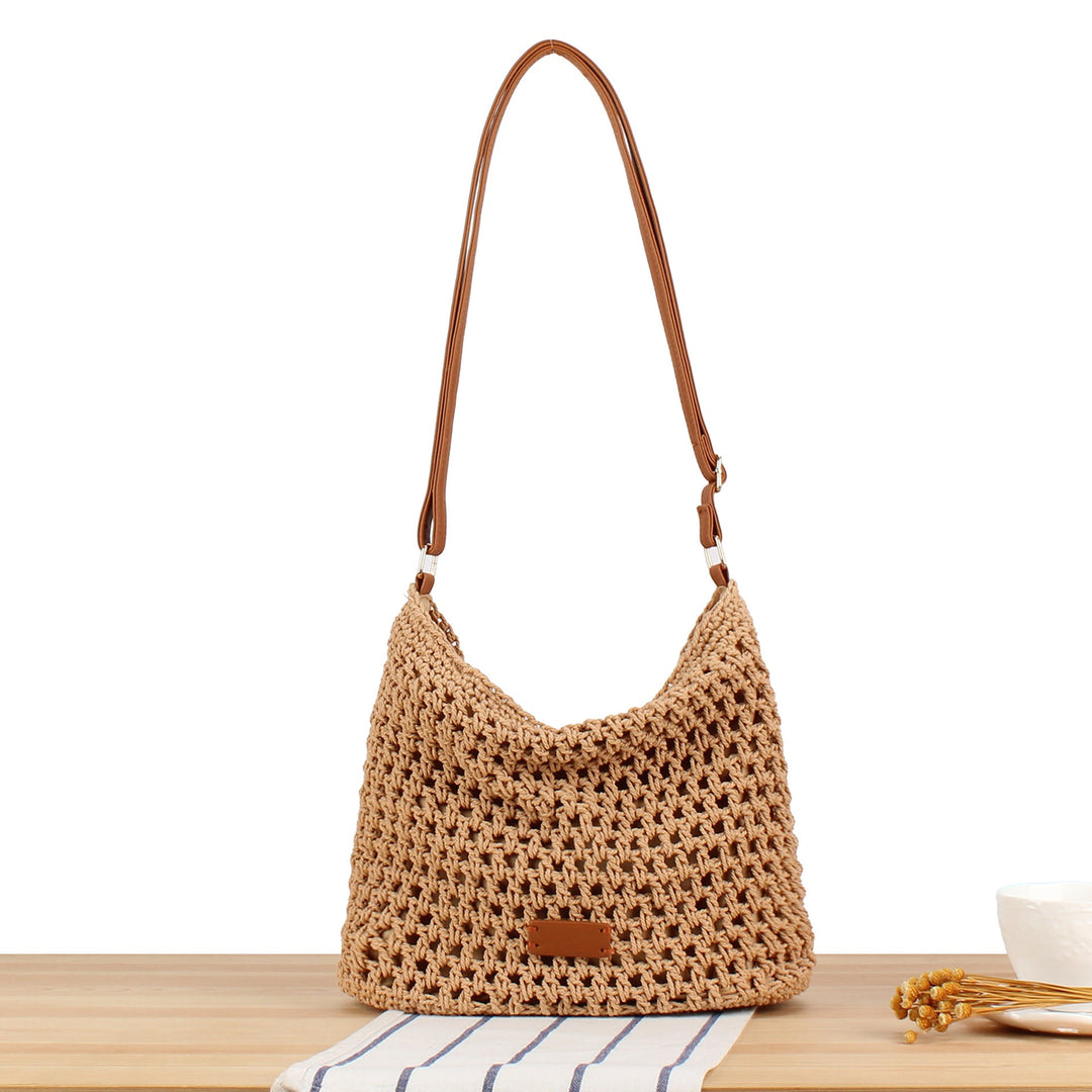 Macrame Crossbody Bag with Sturdy Leather Handle Kalsten