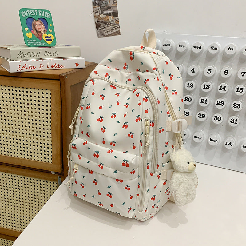 Elegant Floral Print School Backpack