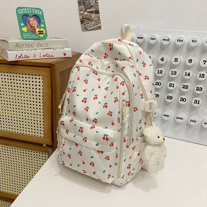 Elegant Floral Print School Backpack