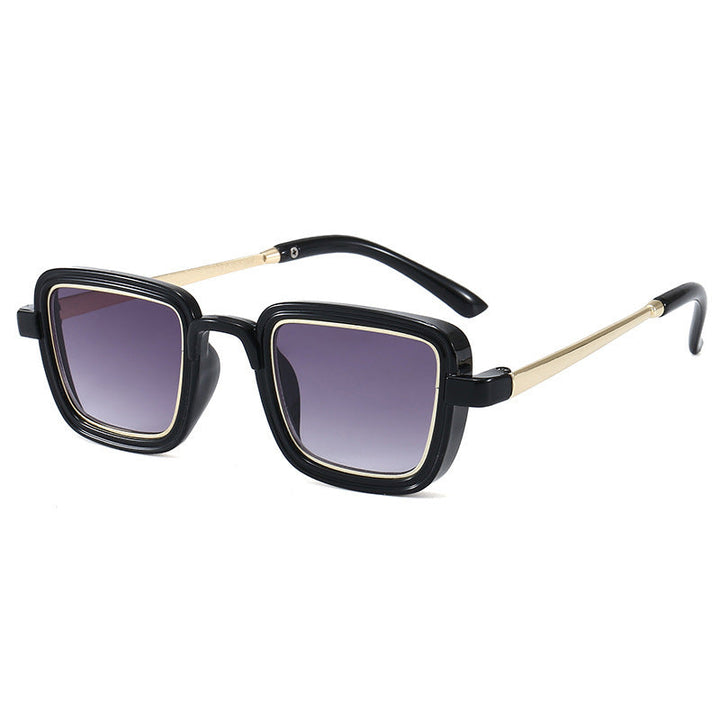 Women's square sunglasses with transparent frame and gold accents Kalsten