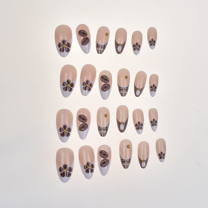 Elegant Floral Design Press-On Nail Art Set Kalsten