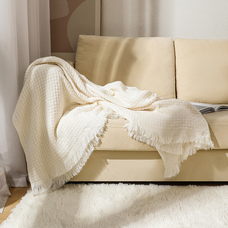 Women's soft and stylish fringed fleece blanket Kalsten