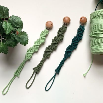 Macrame Keychain Holder with Wooden Accents Acalora