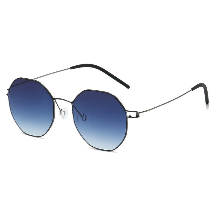Women's geometric sunglasses with high-quality metal frame and mirrored lenses Kalsten