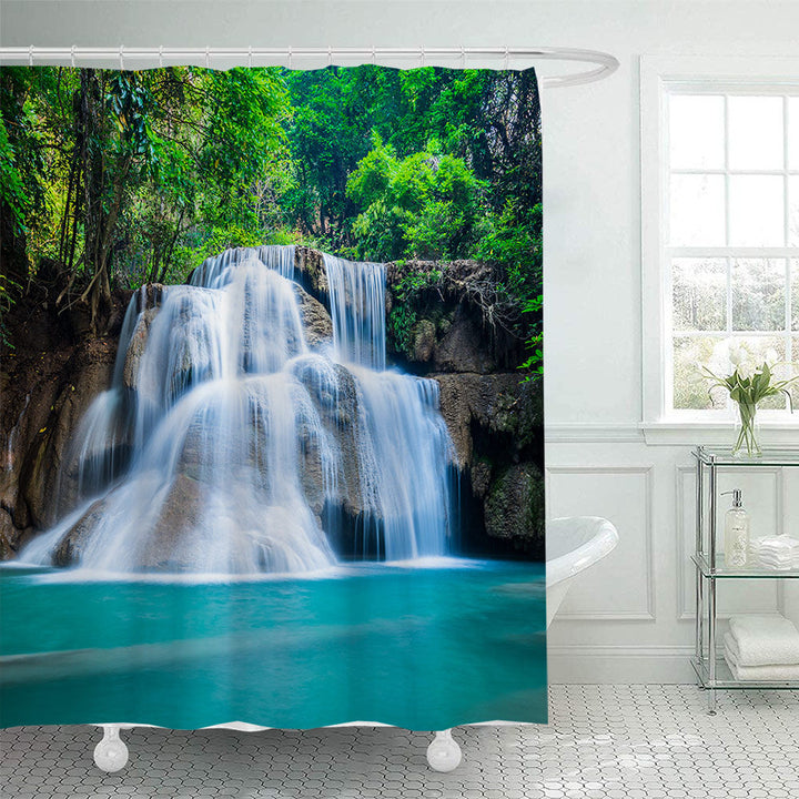 Scenic Waterfall Print Shower Curtain Kalsten