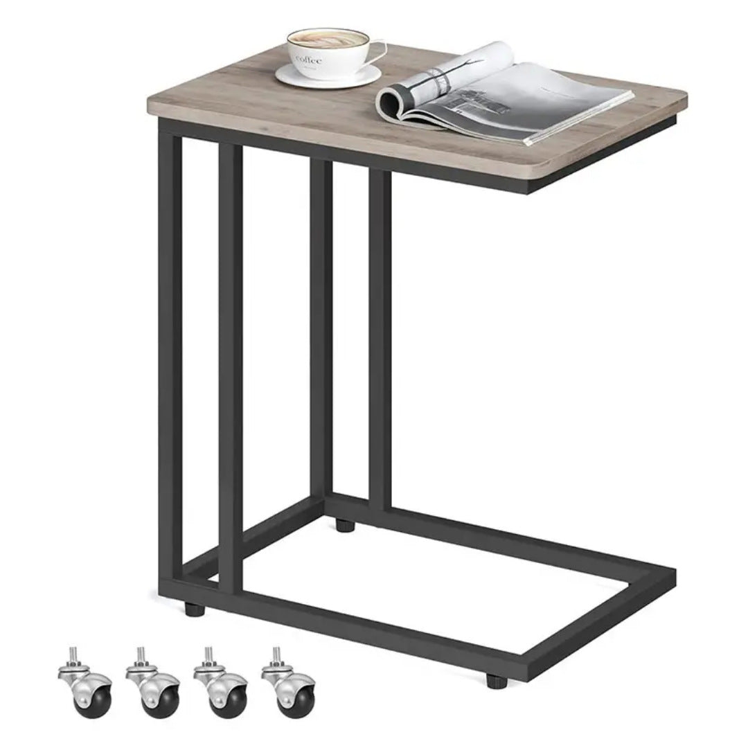 Side table with wheels and modern design Kalsten