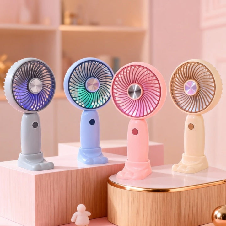 Women's Portable Handheld Fan with LED Lighting and Animal Design Kalsten