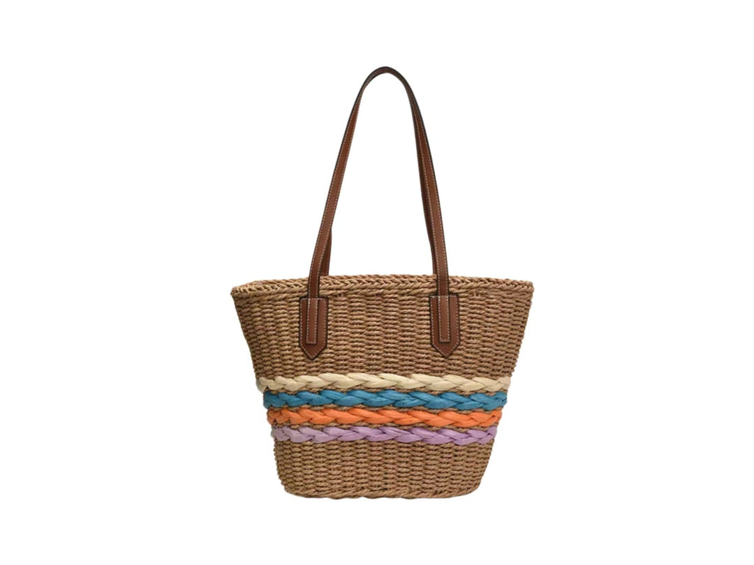 Shoulder bag made of braided material with colorful detail Kalsten