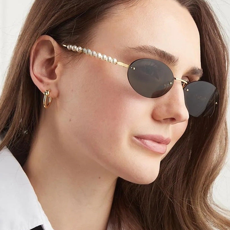 Women's stylish oval sunglasses with elegant embellishments Kalsten