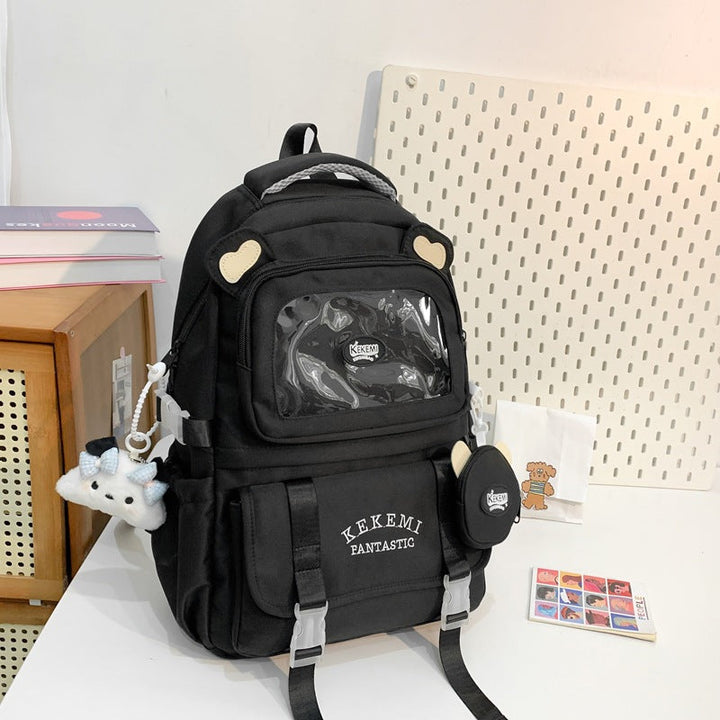 Cute Animal-Themed Multi-Pocket School Backpack