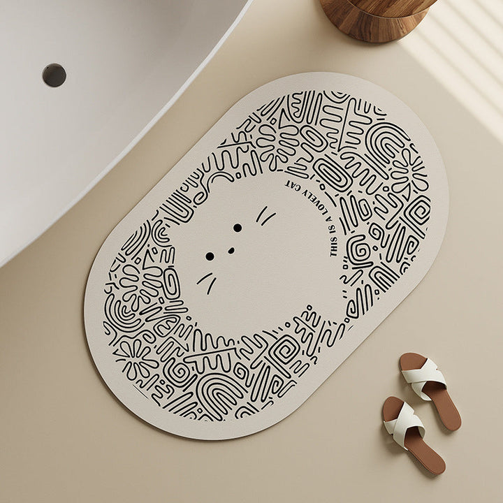Decorative Dog-Themed Bath Mat Kalsten