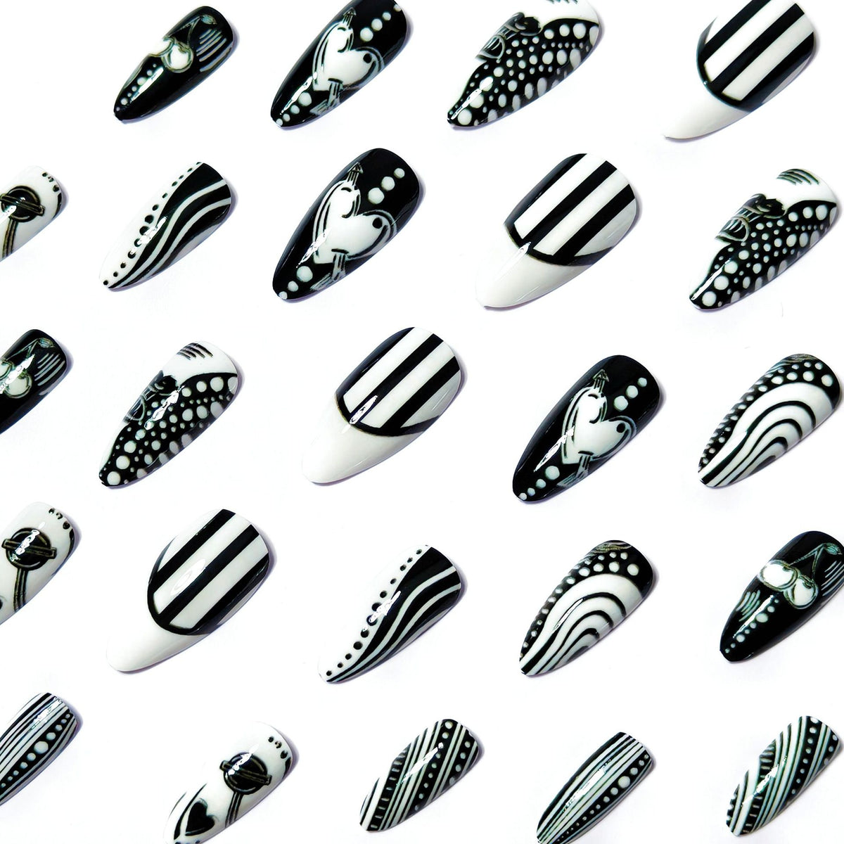 Artistic Pointed Nail Art Acalora