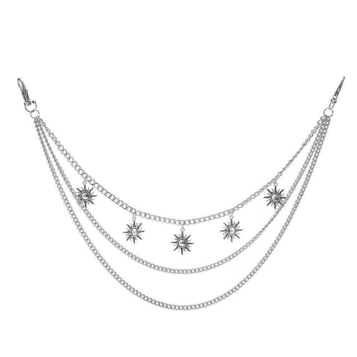 Fashionable chain necklace with sun motifs Kalsten
