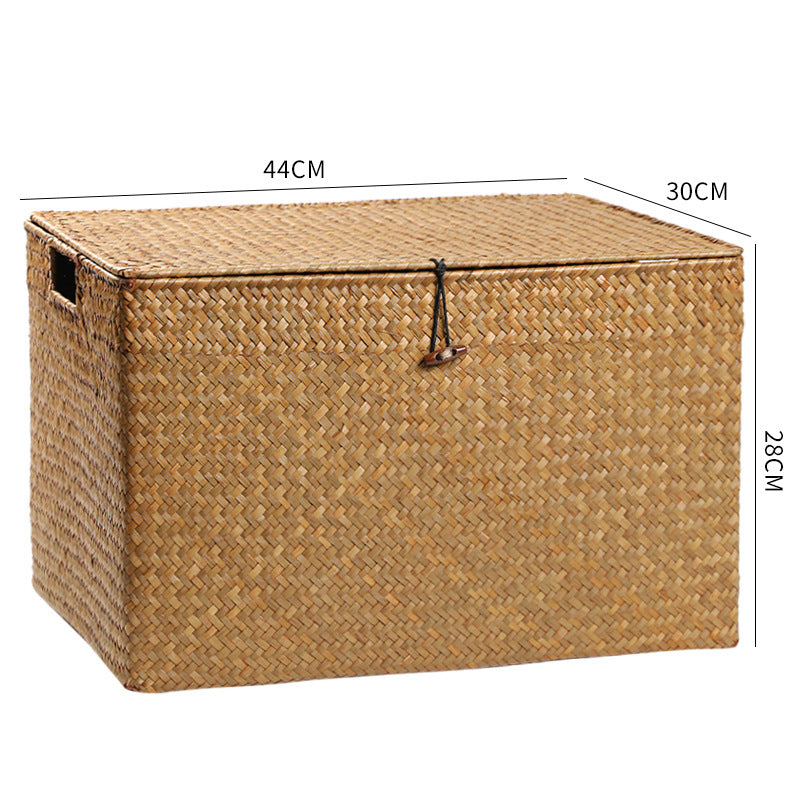 Rectangular Woven Storage Chest with Lid Kalsten