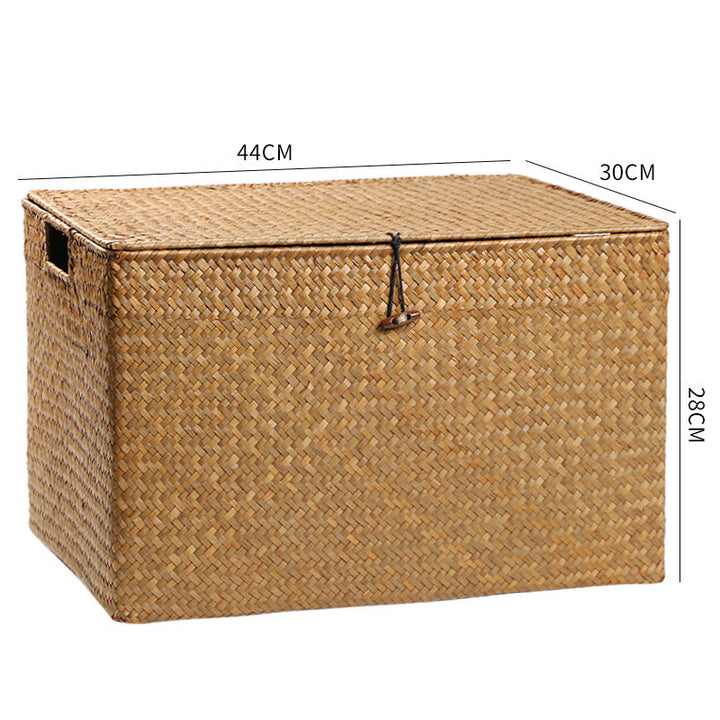 Rectangular Woven Storage Chest with Lid Kalsten