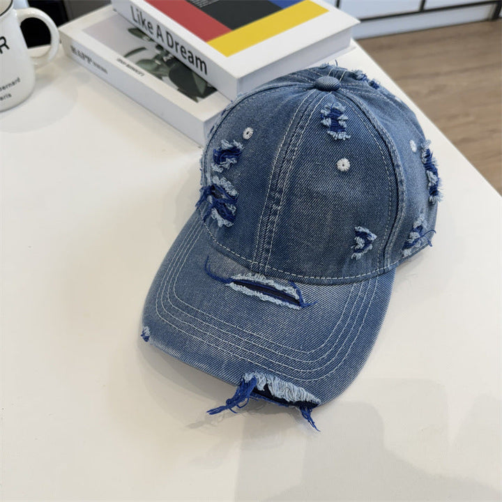 Women's Distressed Denim Baseball Cap Kalsten