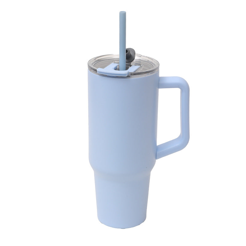 Unisex Insulated Drinking Cup with Handle and Integrated Straw Kalsten