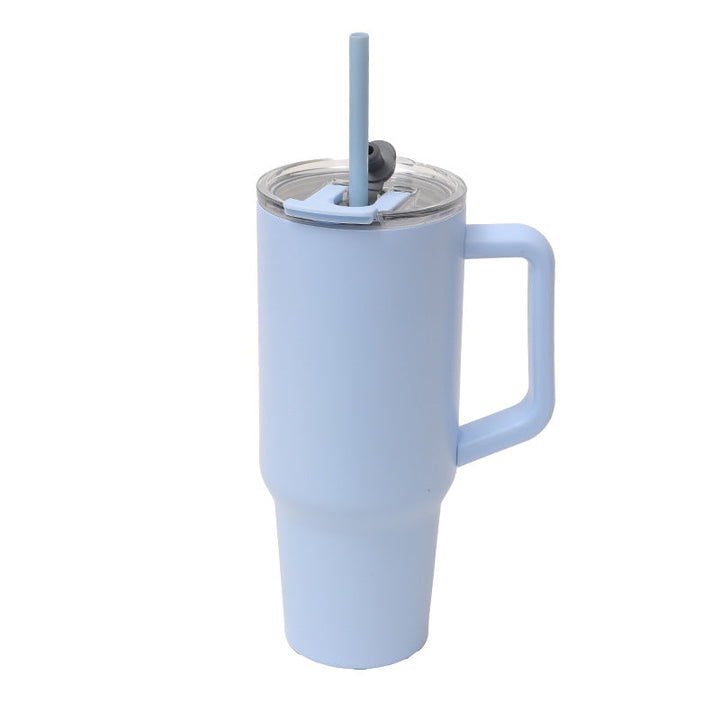 Unisex Insulated Drinking Cup with Handle and Integrated Straw Kalsten