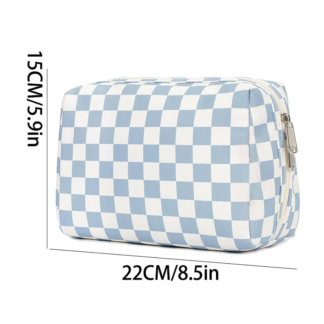 Stylish cosmetic bag with checked pattern Kalsten