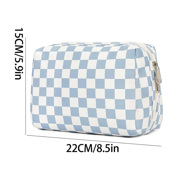 Stylish cosmetic bag with checked pattern Kalsten