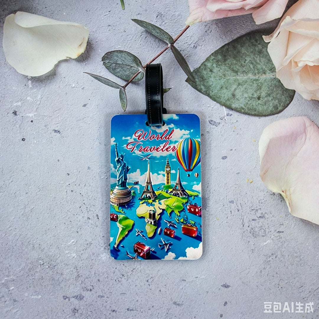 Whimsical Heart Balloon Luggage Tag Kalsten