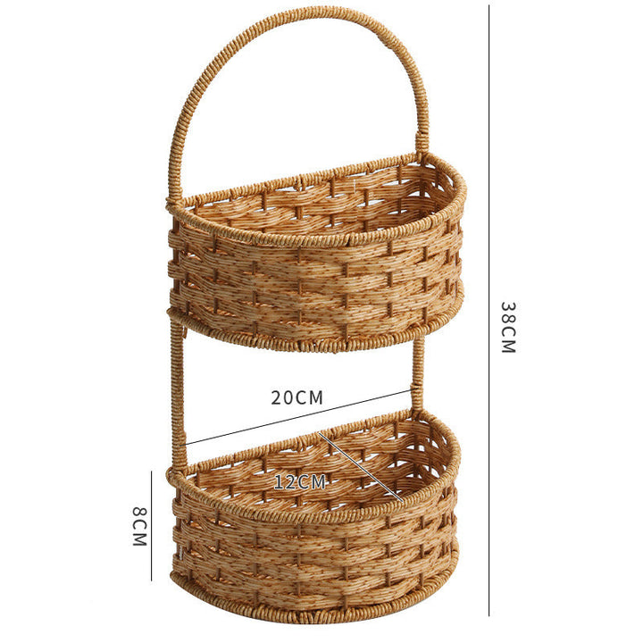 Double-Tiered Wicker Storage Basket Kalsten