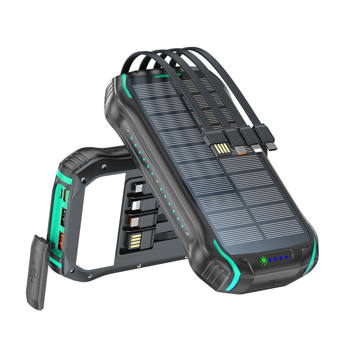 Portable solar power bank with multifunctional charging ports and robust housing Kalsten