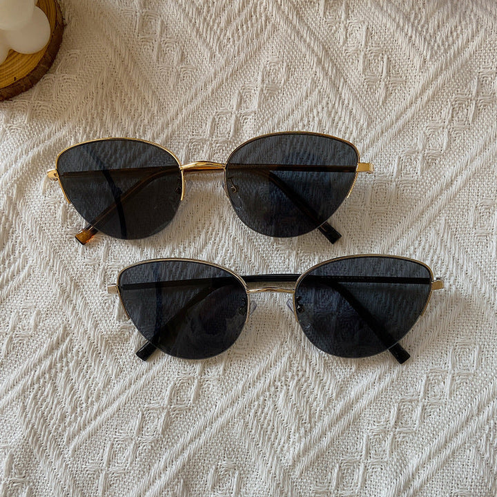 Fashionable Cat-Eye Sunglasses with Fine Metal Frame Kalsten