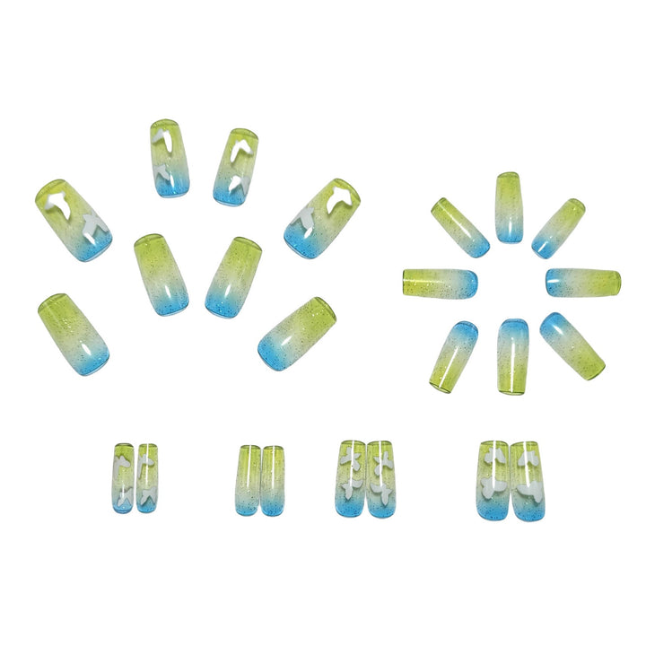 Artificial nails in summer style with butterfly design Kalsten