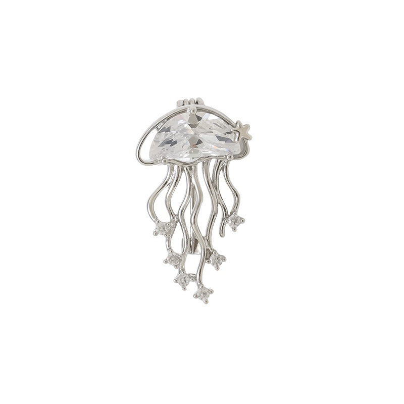 Elegant jellyfish brooch with sparkling crystals Kalsten