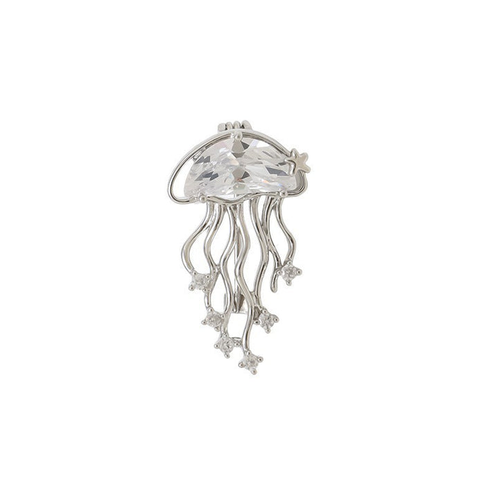 Elegant jellyfish brooch with sparkling crystals Kalsten