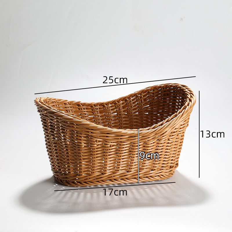 Handcrafted Round Wicker Serving Bowl Kalsten